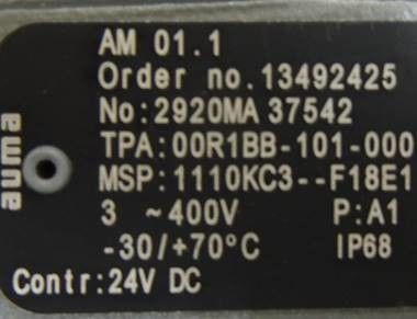 Germany Silver AUMA Actuator Auma Electric Actuator Manual AM01.1