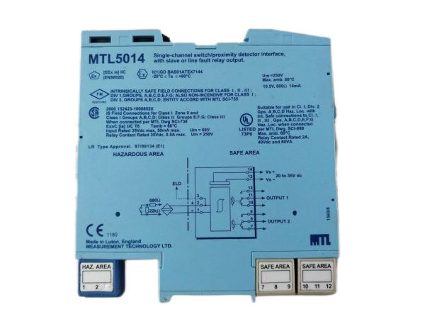 MTL5014 Switch/Proximity Detector Interface NAMUR/DIN 19234 Standards for Hazardous Area